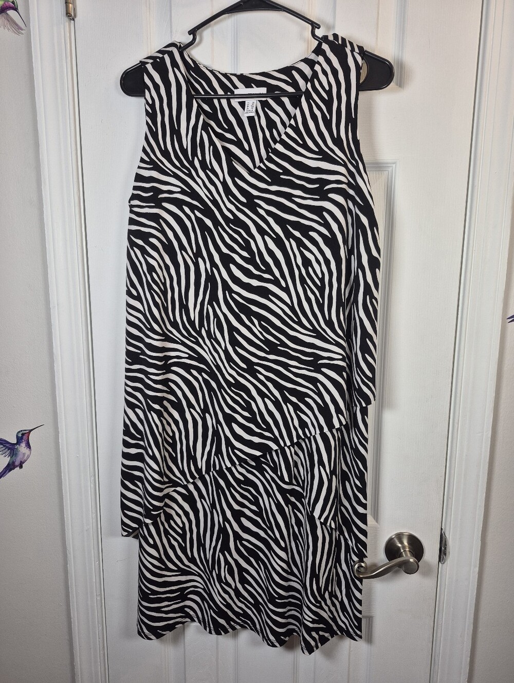 Susan Graver Liquid Knit Zebra Tiered Midi Dress Sp Indie Sleaze Mob Wife
